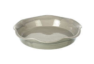 Light Grey Serving Dish With Fluted Edge