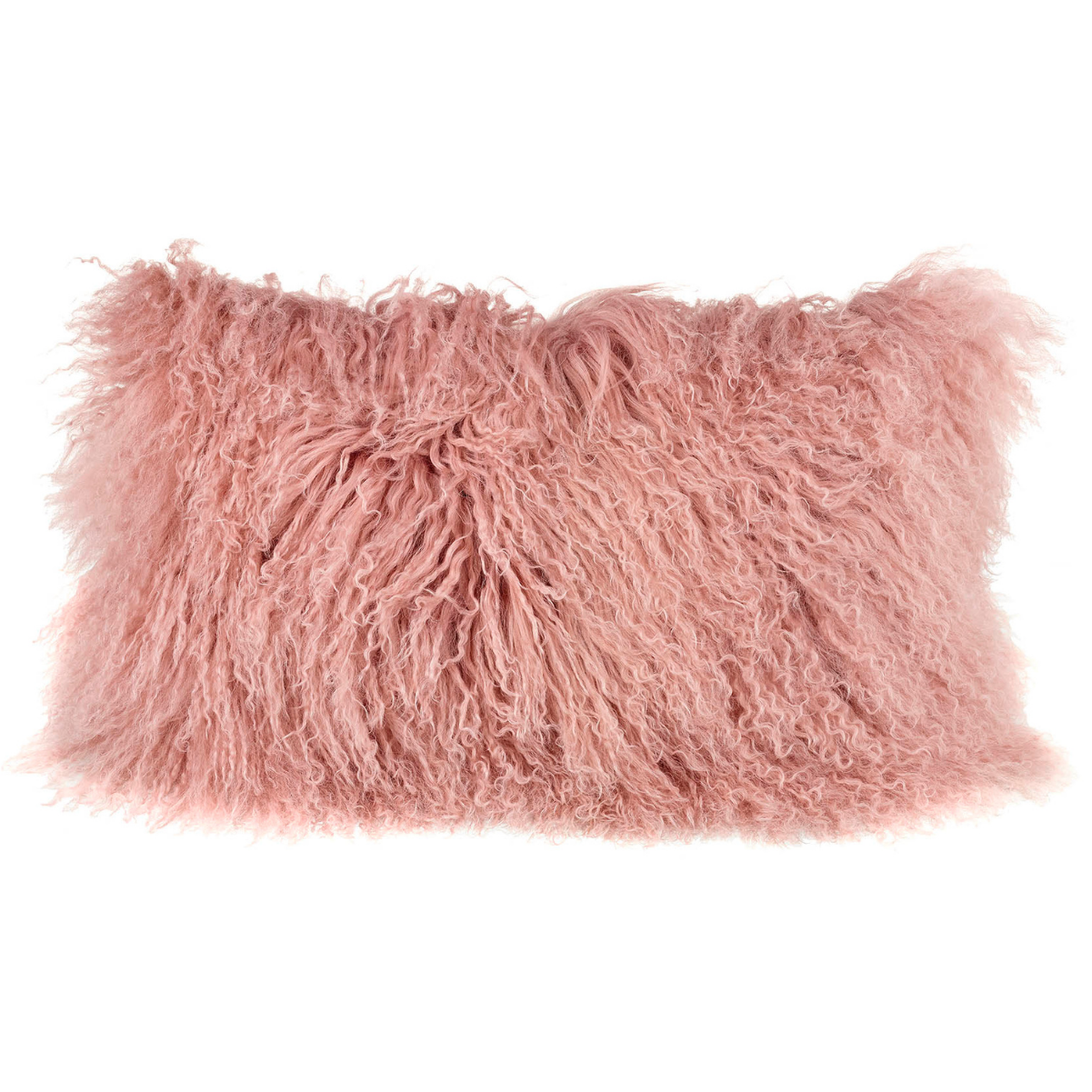 Pink Tibetan Sheepskin Rectangle Cushion - Ford Anthology